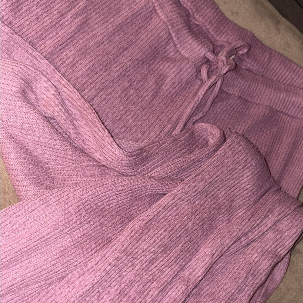 La Hearts Mauve Ribbed Knit Pants